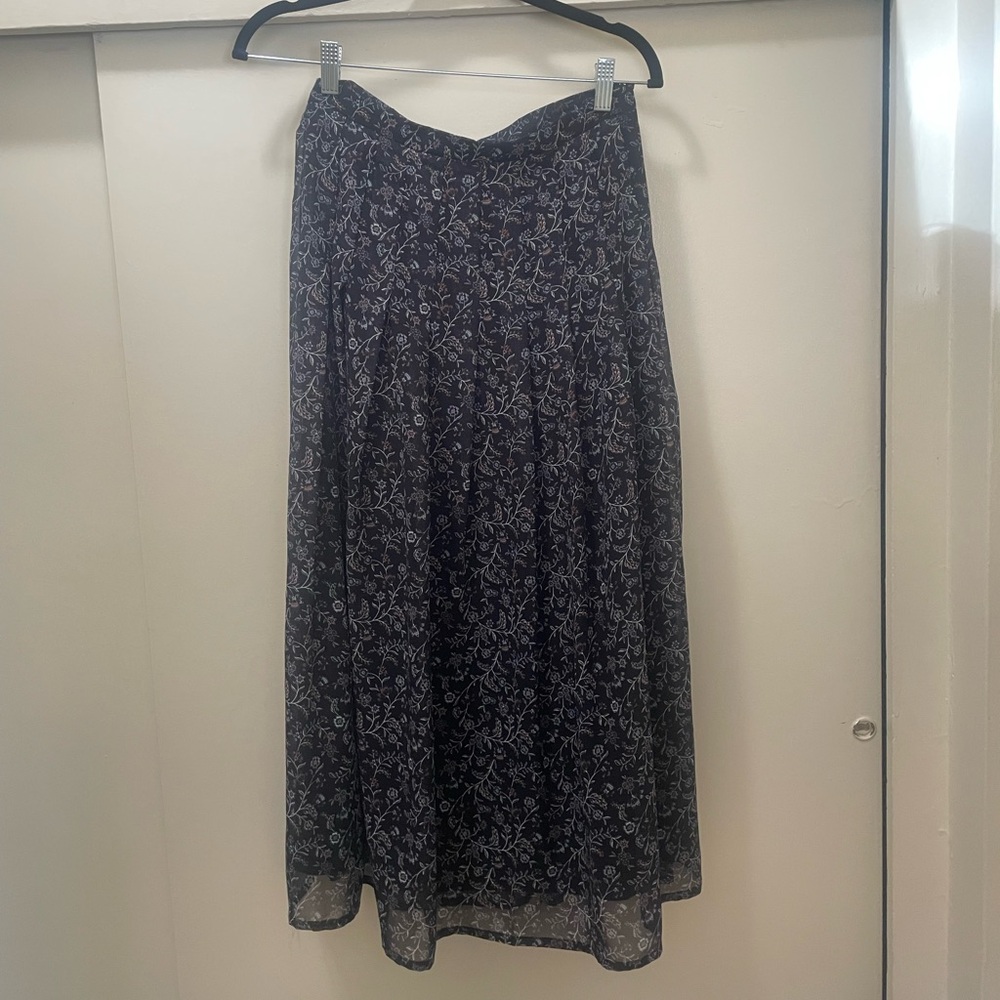Molly Bracken Black Floral High-Low Skirt